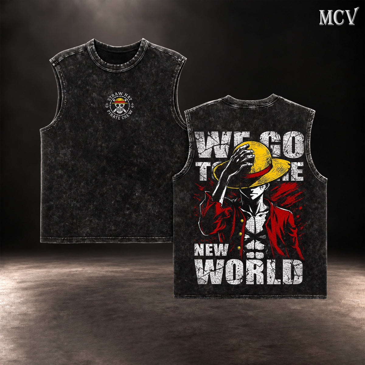 Luffy We Go To The New World Tanktop - Black