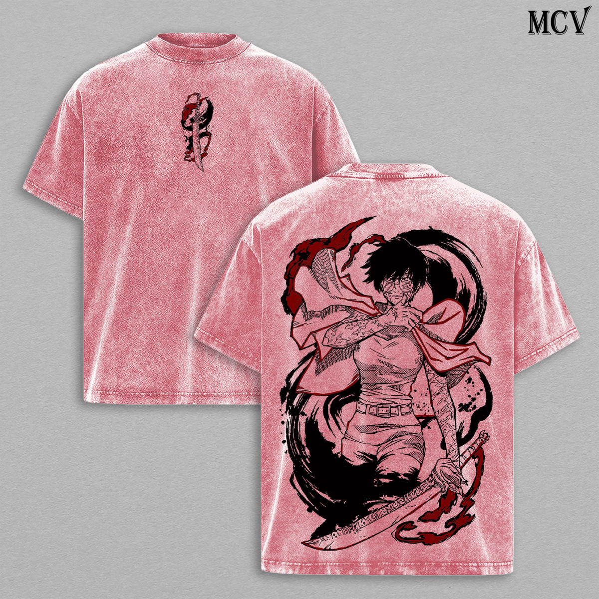Awakened Maki Zenin – Jujutsu Kaisen – Vintage Washed Heavyweight Cotton Anime Graphic T-Shirt