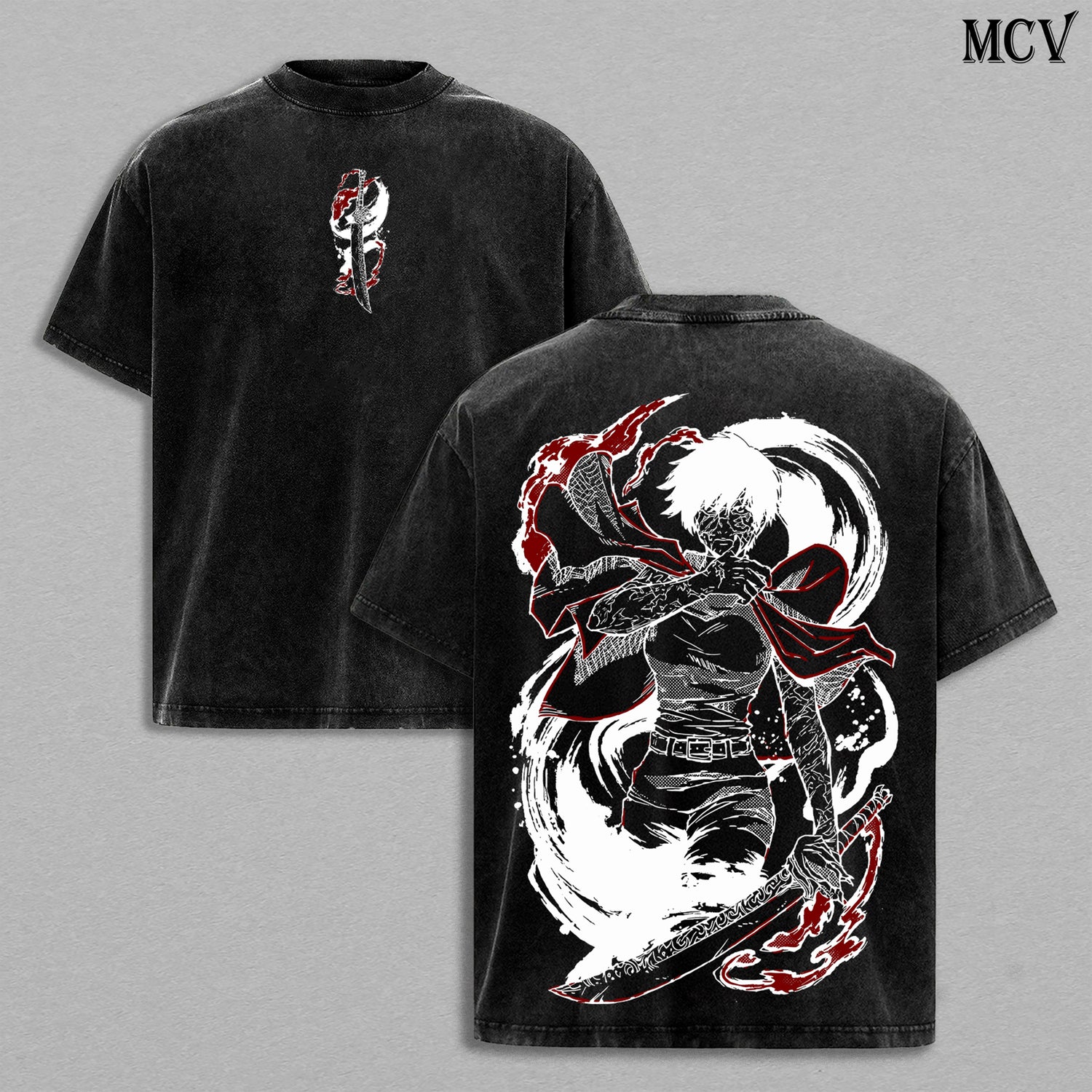 Awakened Maki Zenin – Jujutsu Kaisen – Vintage Washed Heavyweight Cotton Anime Graphic T-Shirt
