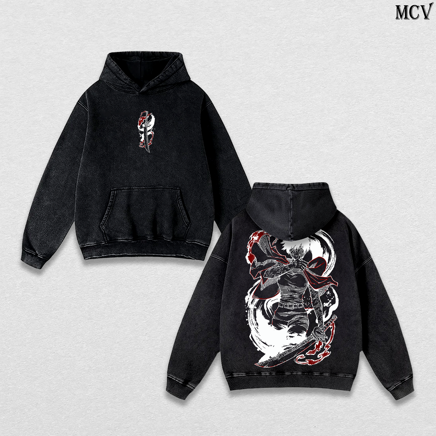 Heavenly Restriction Maki Zenin – Jujutsu Kaisen – Vintage Washed Heavyweight Cotton Anime Graphic Hoodie Japanese Manga Streetwear Sweatshirt