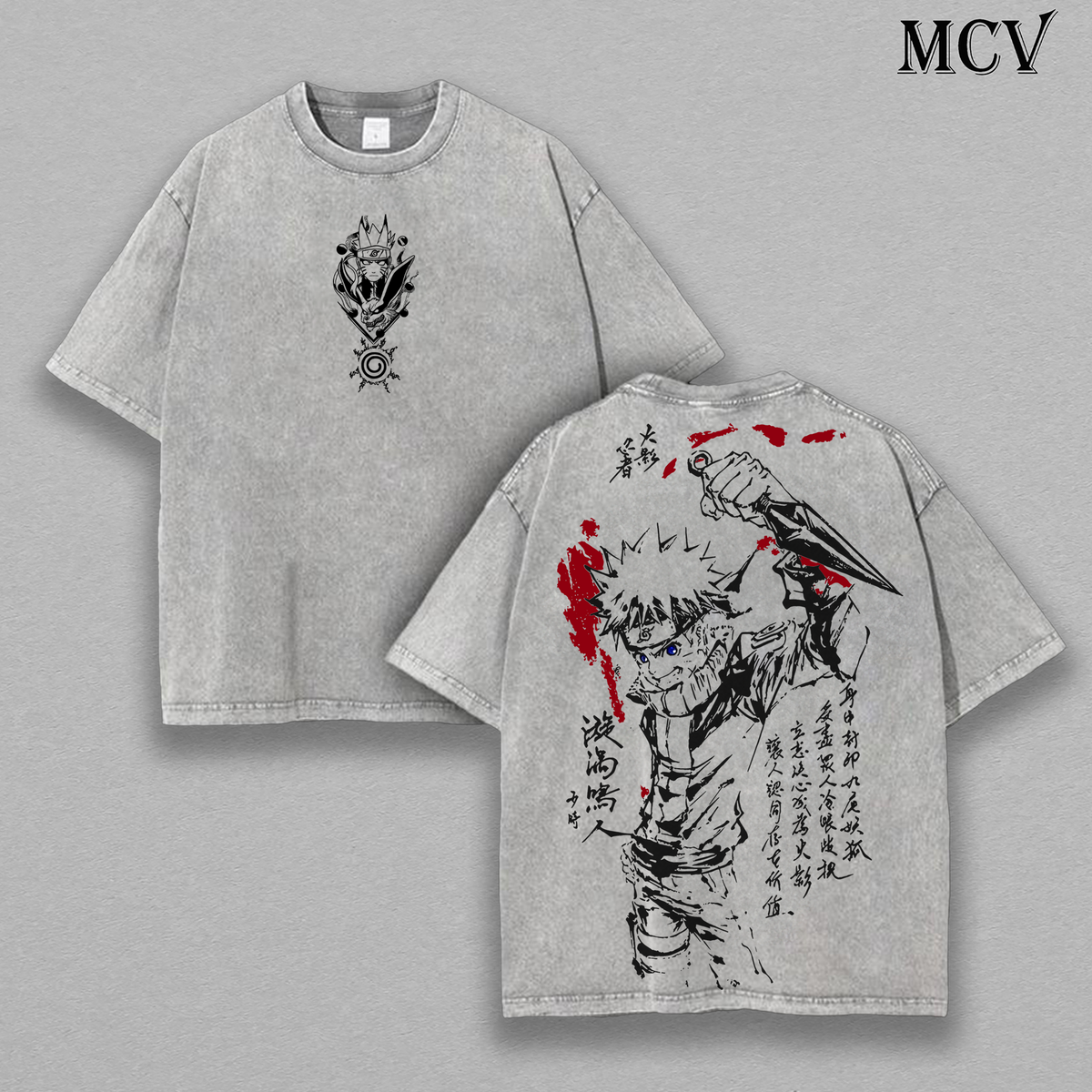 Leaf Ninja Naruto Uzumaki – Naruto Shippuden Vintage Washed Anime Graphic Tee Japanese Manga Streetwear