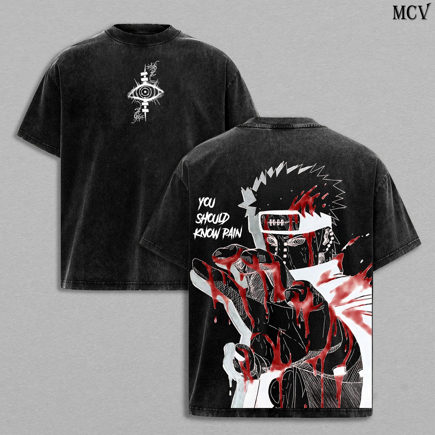 Shinra Tensei Pain – Naruto Shippuden Vintage Washed Anime Streetwear T-Shirt