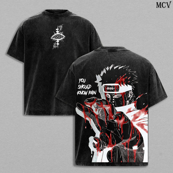 Shinra Tensei Pain – Naruto Shippuden Vintage Washed Anime Streetwear T-Shirt