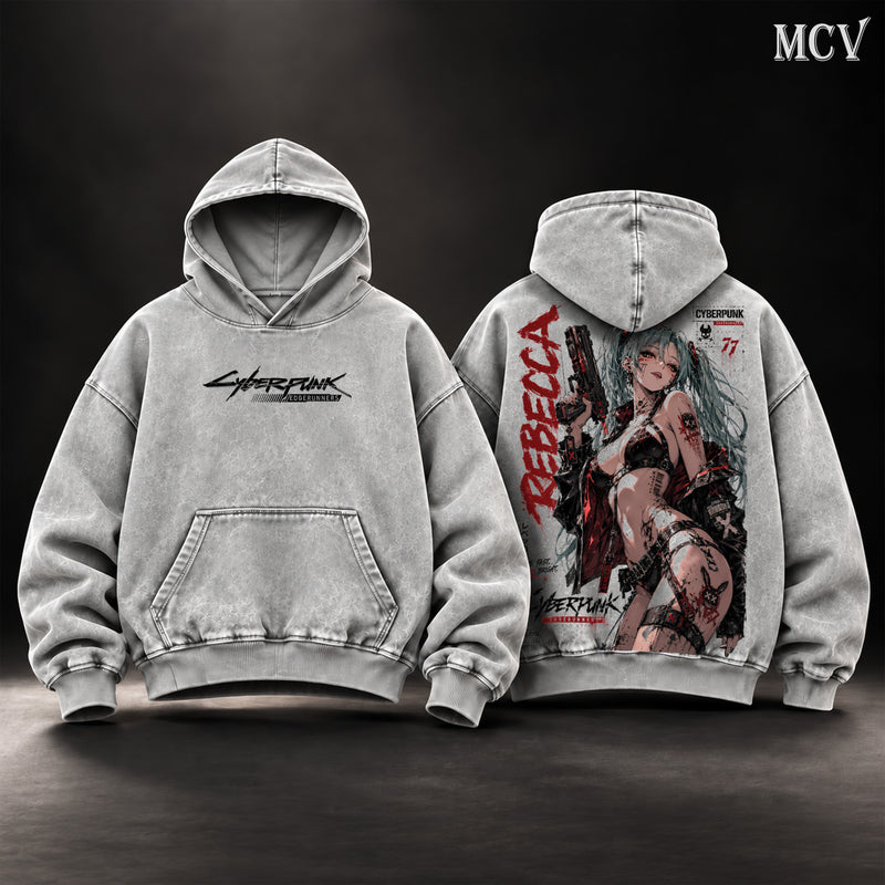 Rebecca Cyberpunk Edgerunners Hoodie - Gray