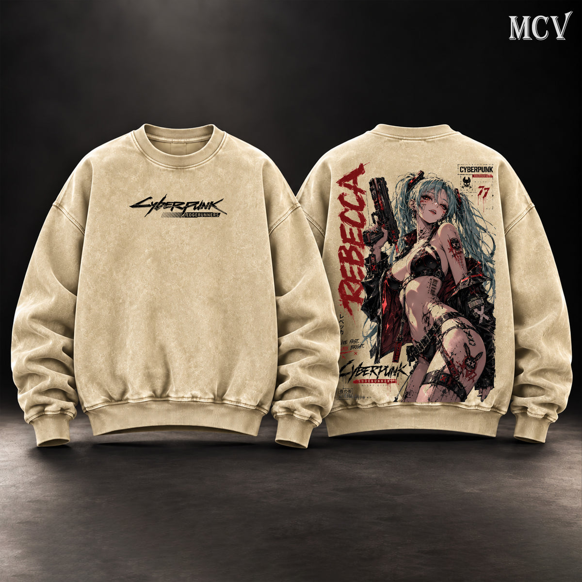 Rebecca Cyberpunk Edgerunners Sweatshirt - Apricot