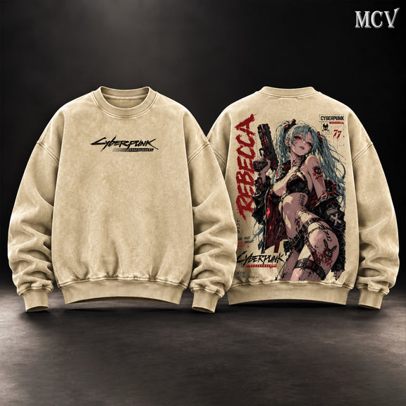 Rebecca Cyberpunk Edgerunners Sweatshirt - Apricot