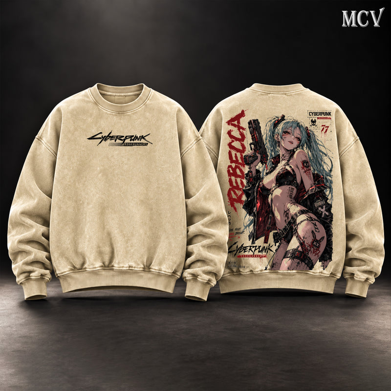 Rebecca Cyberpunk Edgerunners Sweatshirt - Apricot