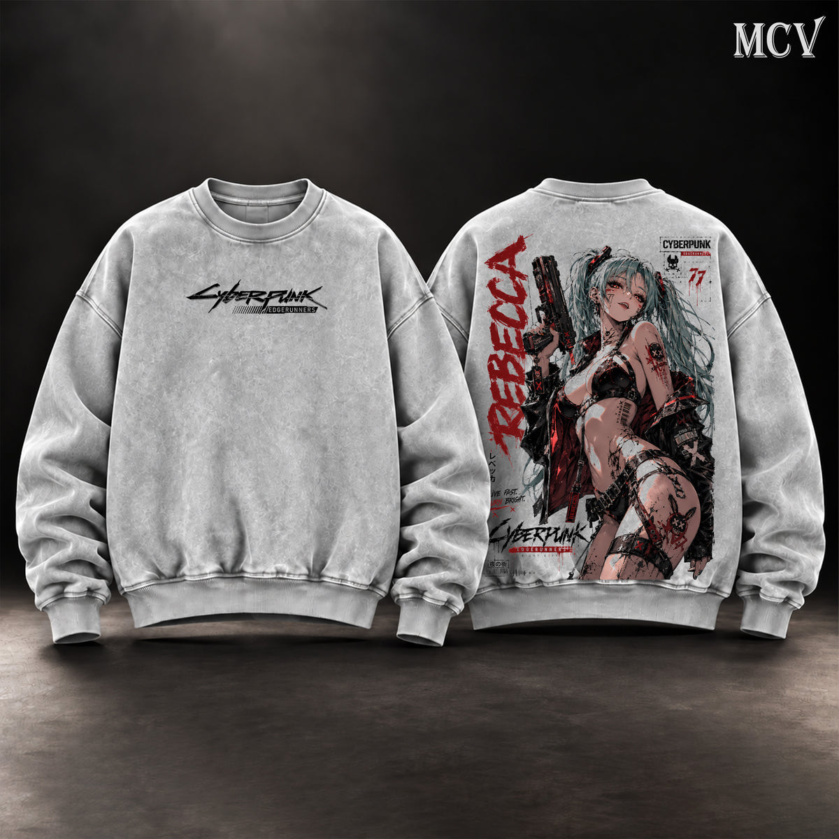 Rebecca Cyberpunk Edgerunners Sweatshirt - Gray
