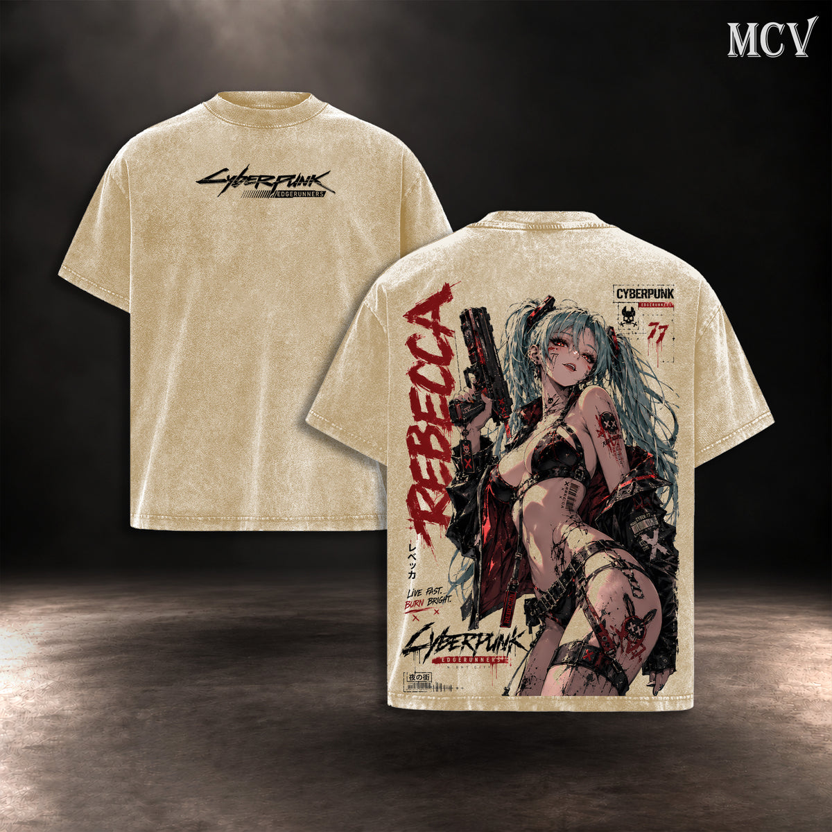 Rebecca Cyberpunk Edgerunners T-shirt - Apricot