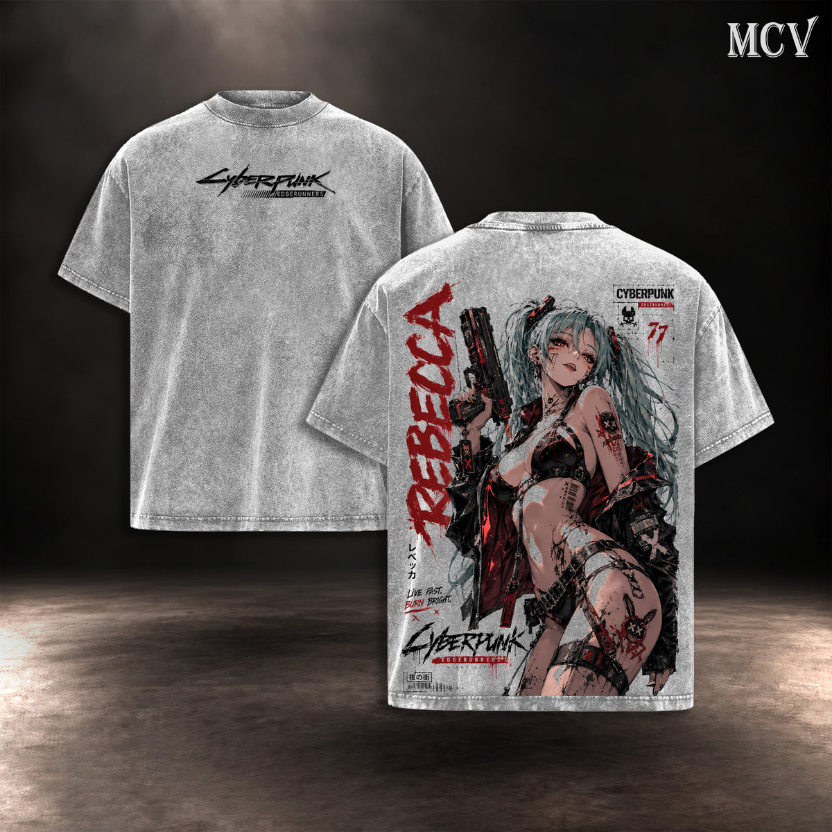 Rebecca Cyberpunk Edgerunners T-shirt - Gray