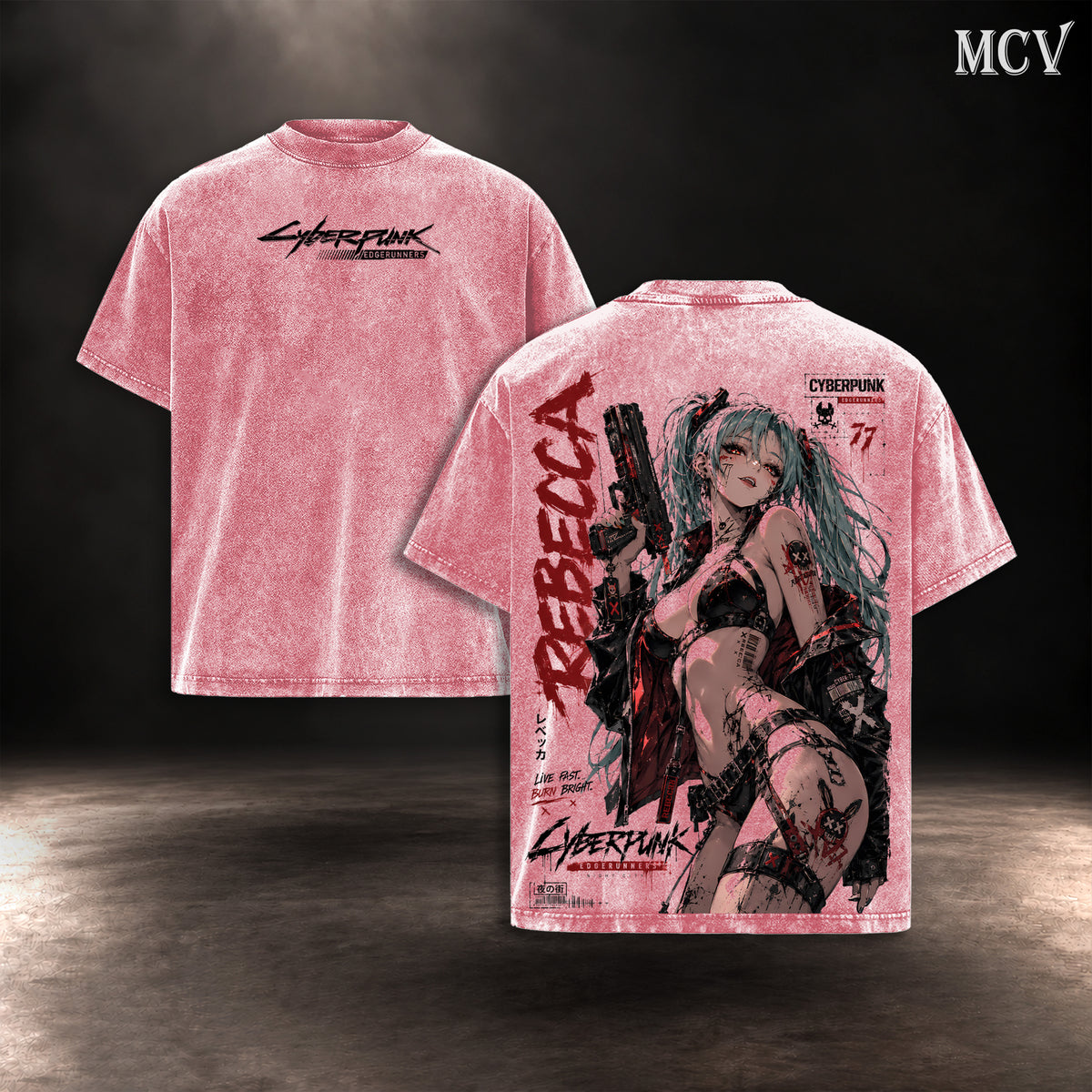 Rebecca Cyberpunk Edgerunners T-shirt - Pink