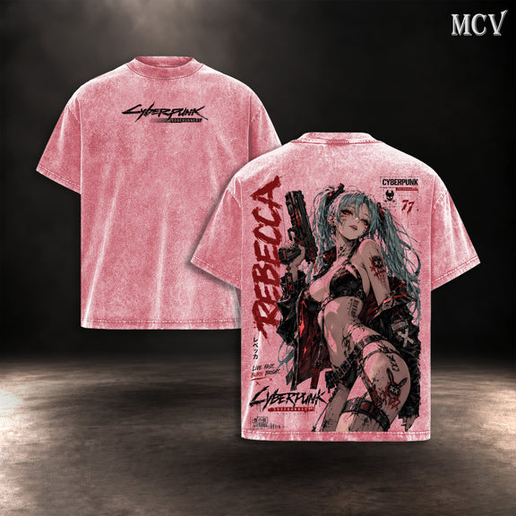 Rebecca Cyberpunk Edgerunners T-shirt - Pink