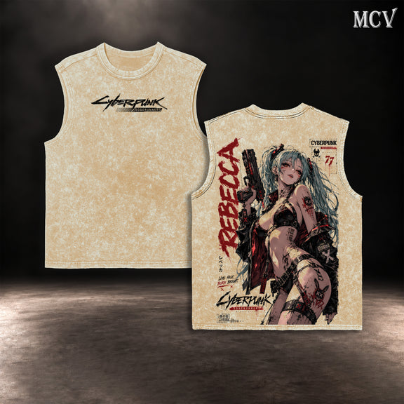 Rebecca Cyberpunk Edgerunners Tanktop - Apricot