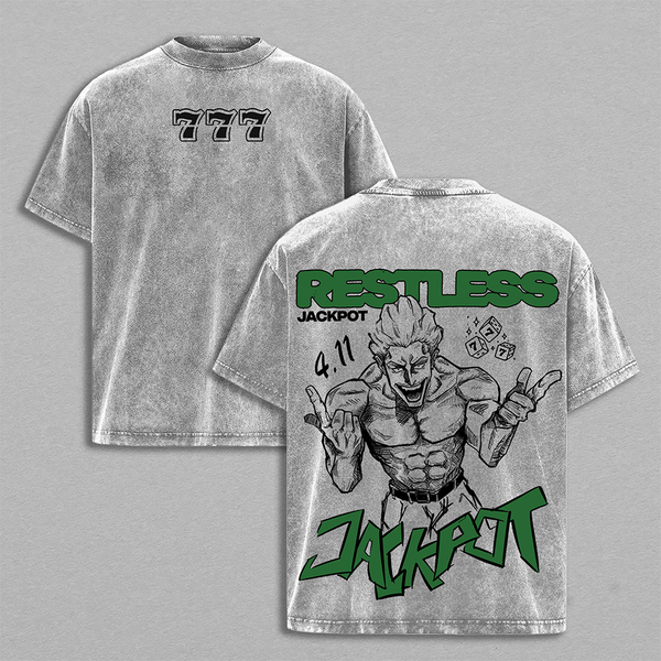 Hakari Kinji Tee Washed – Jujutsu Kaisen Vintage Washed Heavy Cotton Oversized Anime Manga T-Shirt & Hoodie, Double Printed Retro Unisex Streetwear Graphic Top, Domain Expansion Edition, Culling Game Fighter