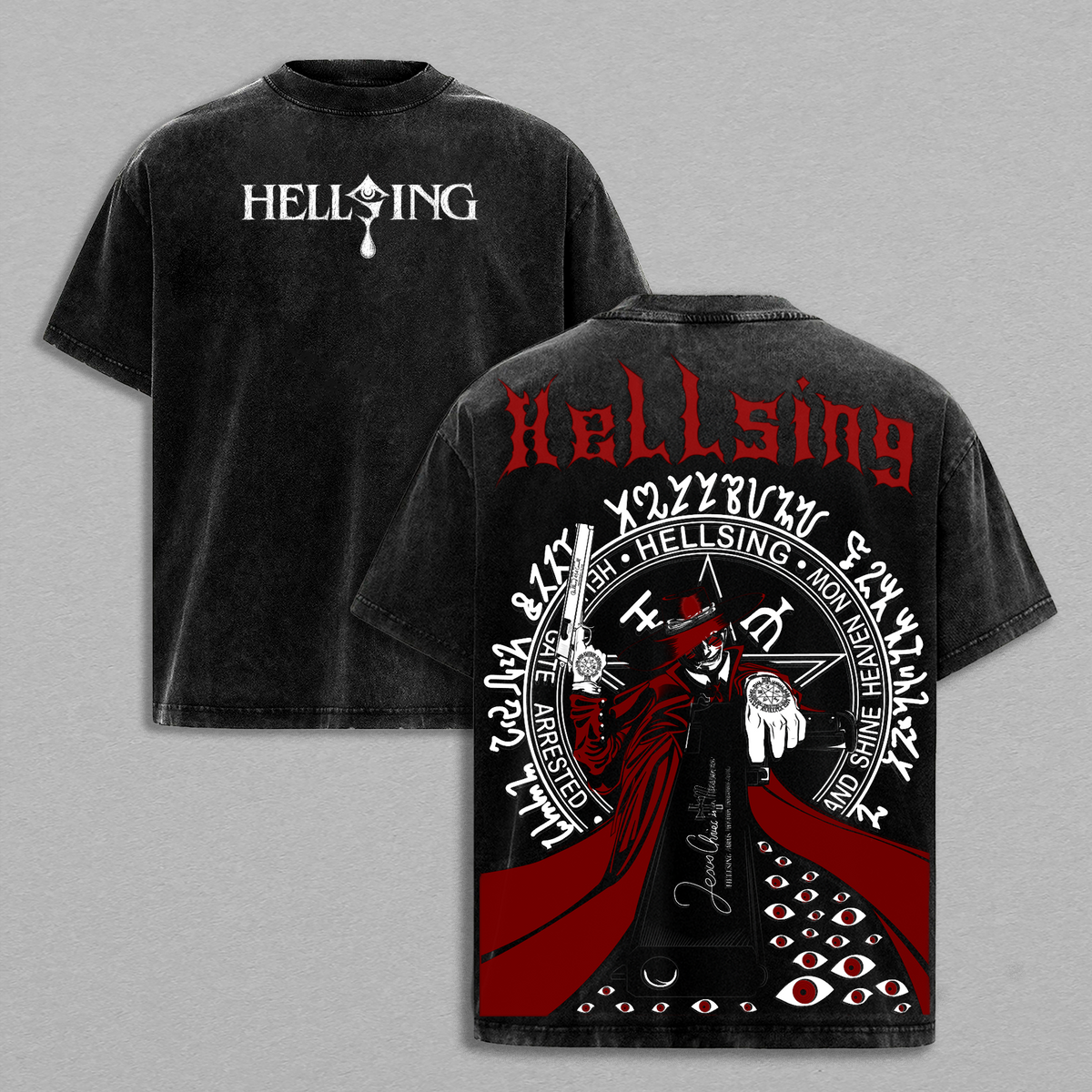 Alucard Hellsing Vintage Washed Anime Shirt