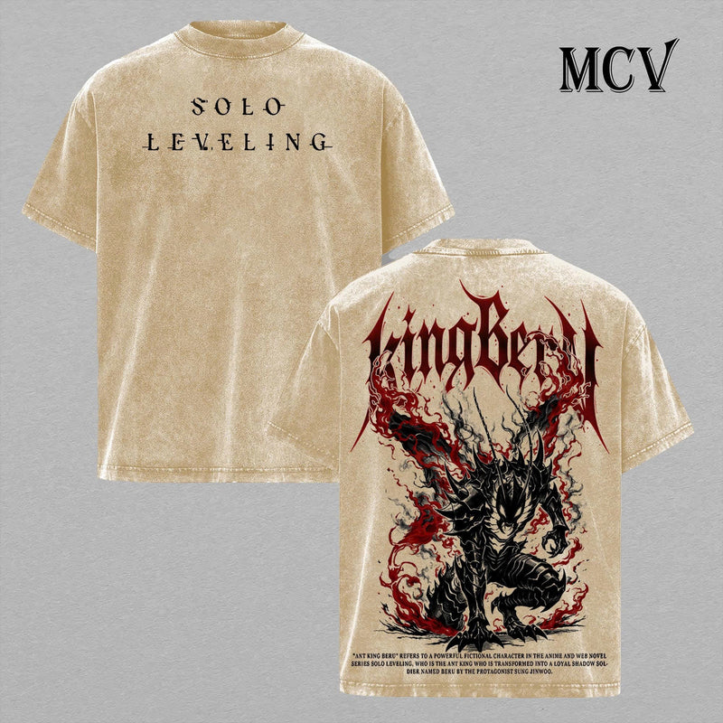 Beru Solo Leveling Shirt, Shadow Army Ant King Tee, Dark Monarch Graphic Vintage Washed T-Shirt