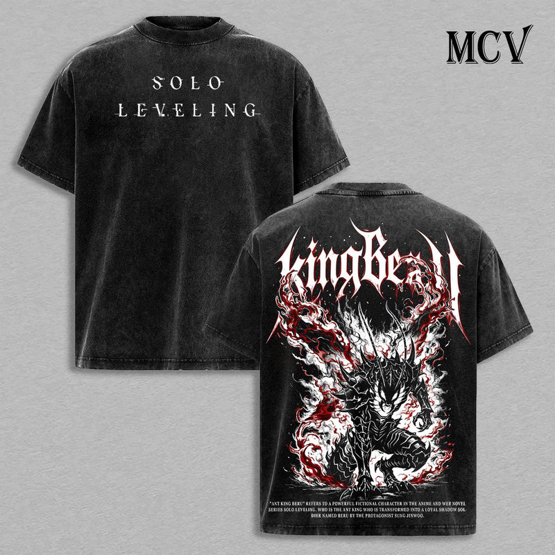 Beru Solo Leveling Shirt, Shadow Army Ant King Tee, Dark Monarch Graphic Vintage Washed T-Shirt