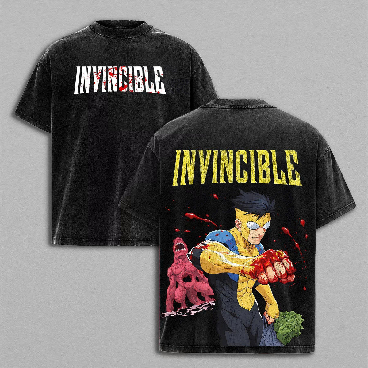 Invincible Mark Grayson Shirt, Superhero Comic Tee, Blood Rage Graphic Vintage Washed T-Shirt