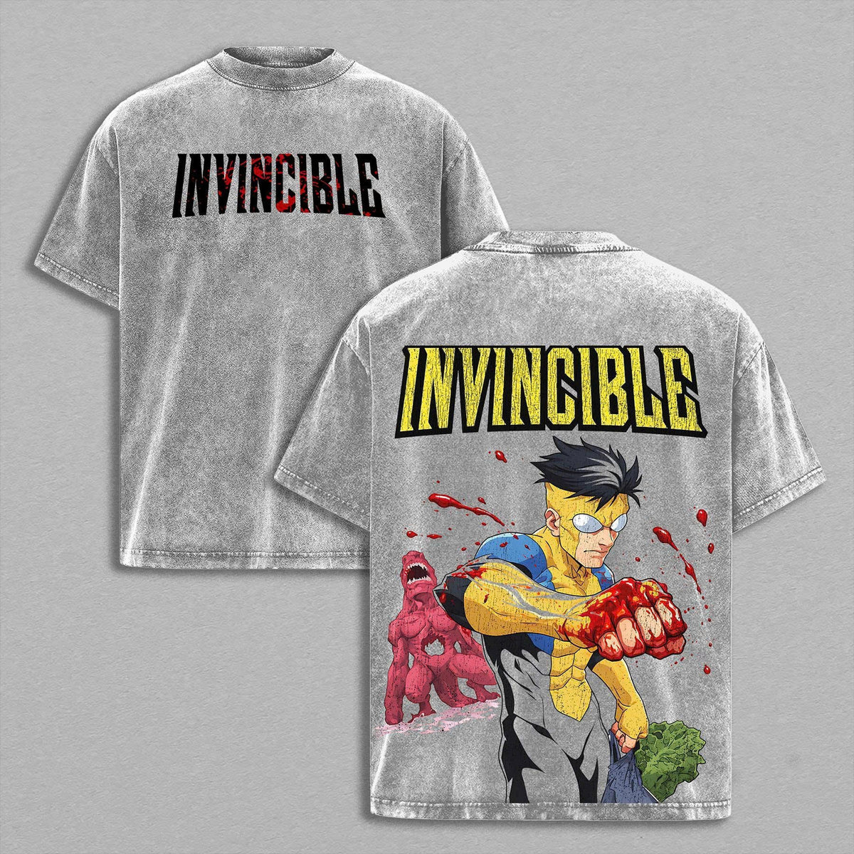 Invincible Mark Grayson Shirt, Superhero Comic Tee, Blood Rage Graphic Vintage Washed T-Shirt