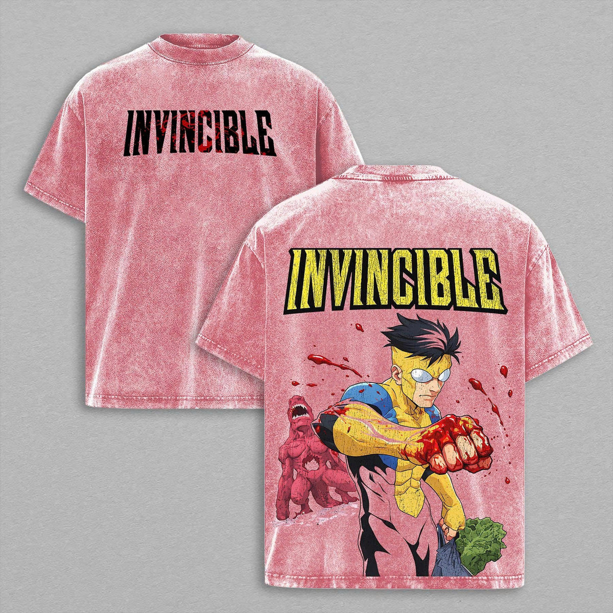 Invincible Mark Grayson Shirt, Superhero Comic Tee, Blood Rage Graphic Vintage Washed T-Shirt