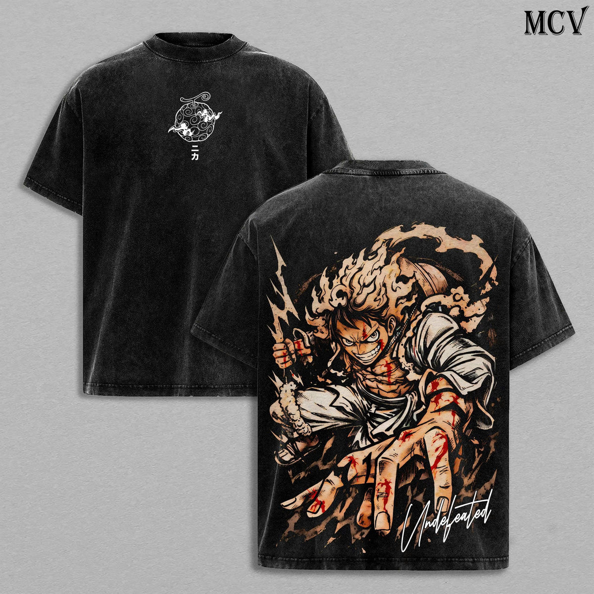 Luffy Gear 5 T-Shirt, One Piece Anime Tee, Sun God Nika Graphic Vintage Washed Tee