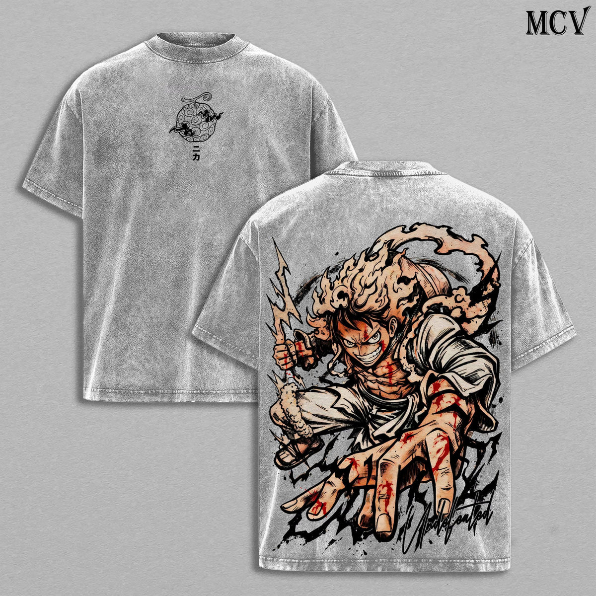 Luffy Gear 5 T-Shirt, One Piece Anime Tee, Sun God Nika Graphic Vintage Washed Tee