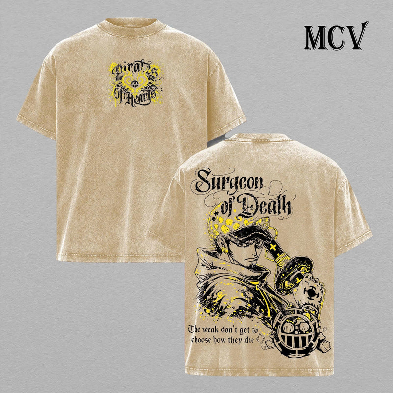 Law One Piece Shirt, Surgeon of Death Anime Tee, Ope Ope Room Graphic Vintage Washed T-Shirt