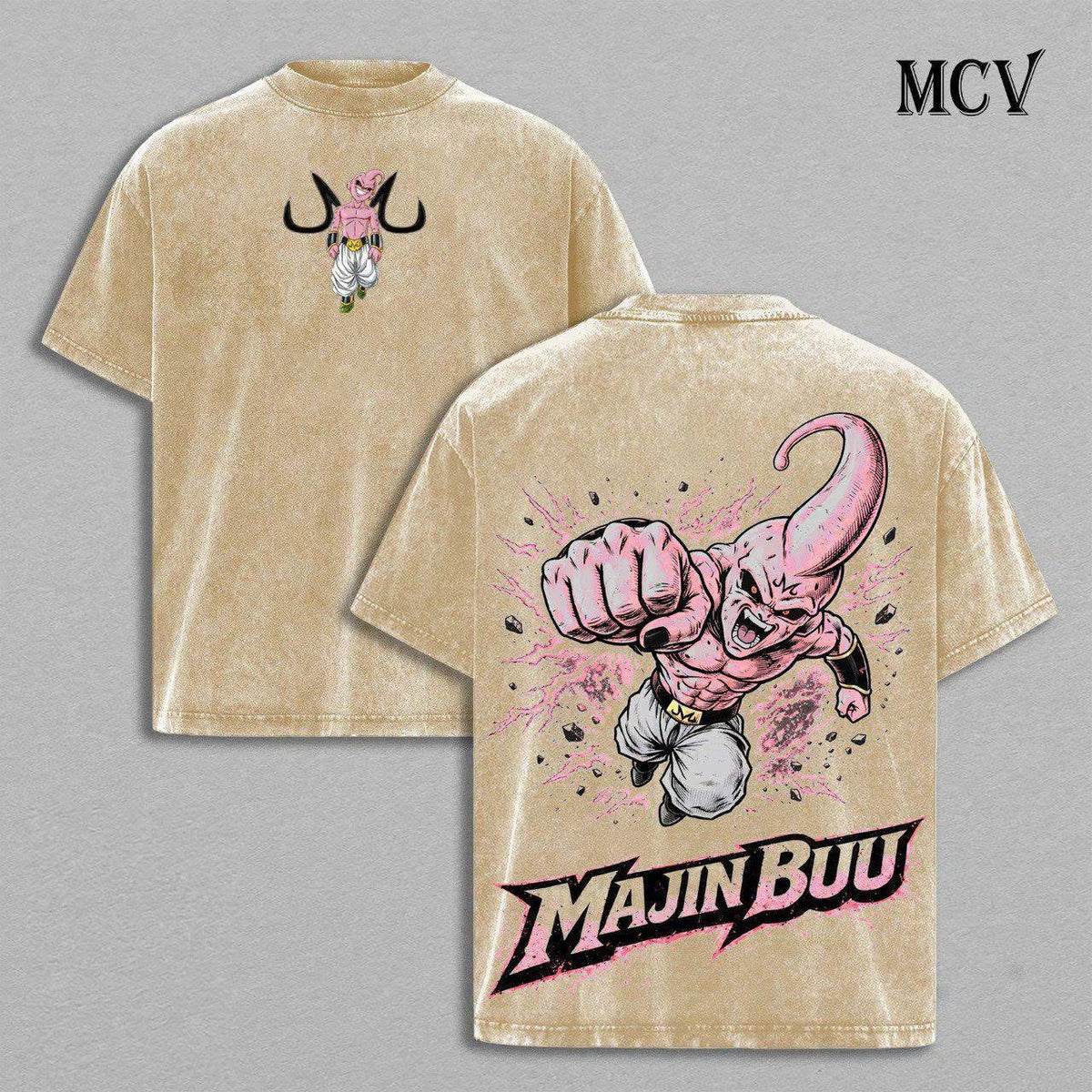 Majin Buu Dragon Ball T-Shirt, Pink Evil Anime Graphic Tee