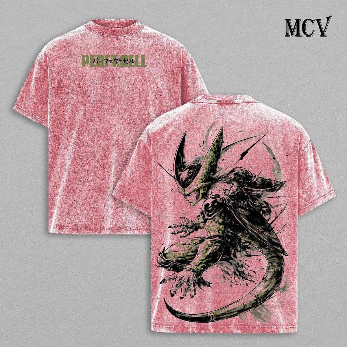 Cell Dragon Ball Z Anime T-Shirt, Bio-Villain Graphic Tee, Washed Streetwear Style