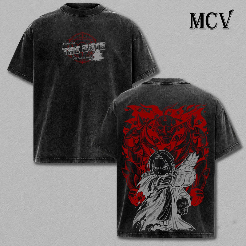 Fullmetal Alchemist Edward Alphonse Anime T-Shirt, Alchemy Gate Graphic Tee