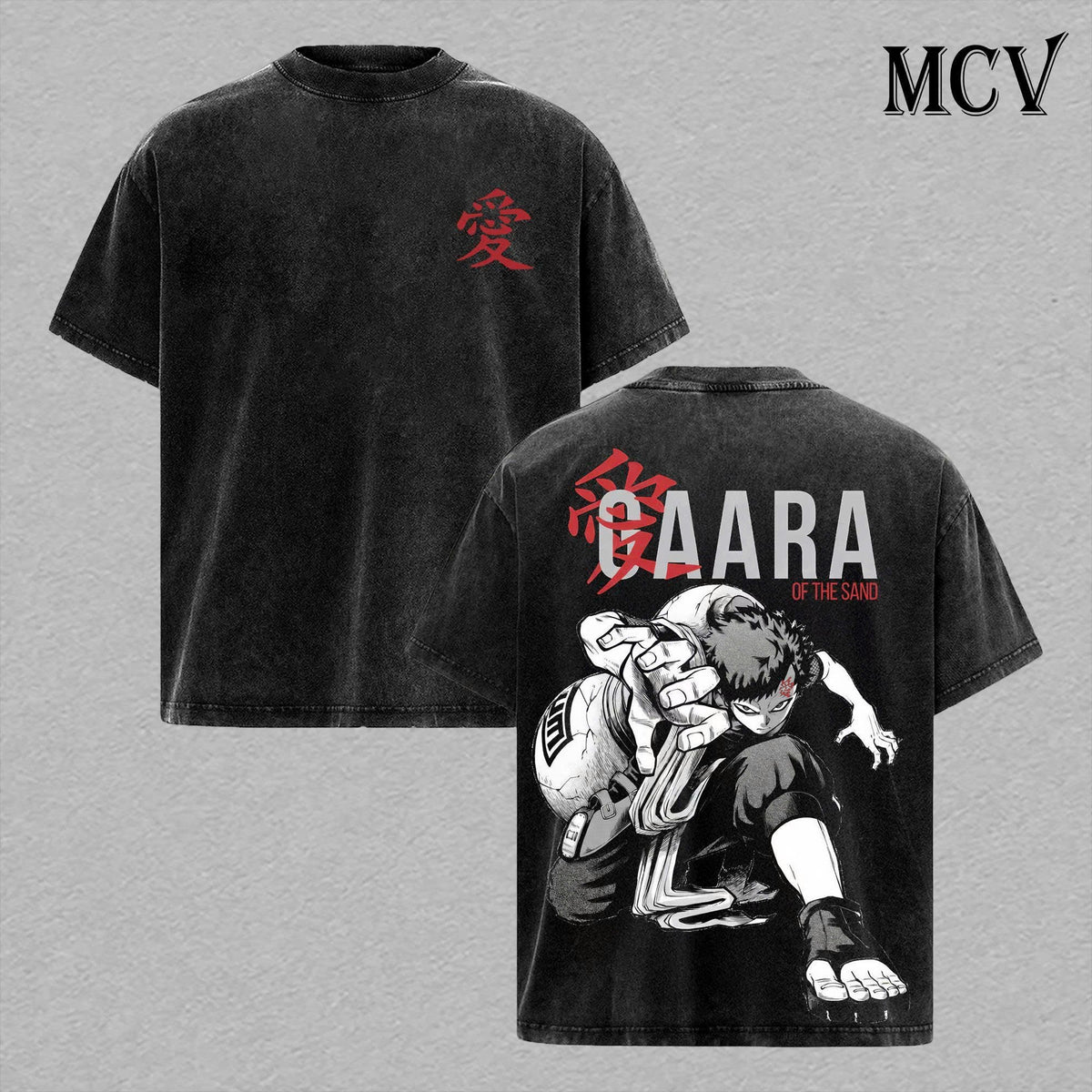 Gaara Kazekage Shirt, Naruto Sand Control Tee, Anime Desert Power Graphic T-Shirt Vintage Washed