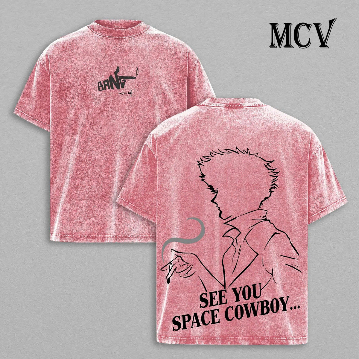 Bebop Crew Shirt, Space Western Anime Tee, Jazz Noir Vintage Washed Streetwear Tee