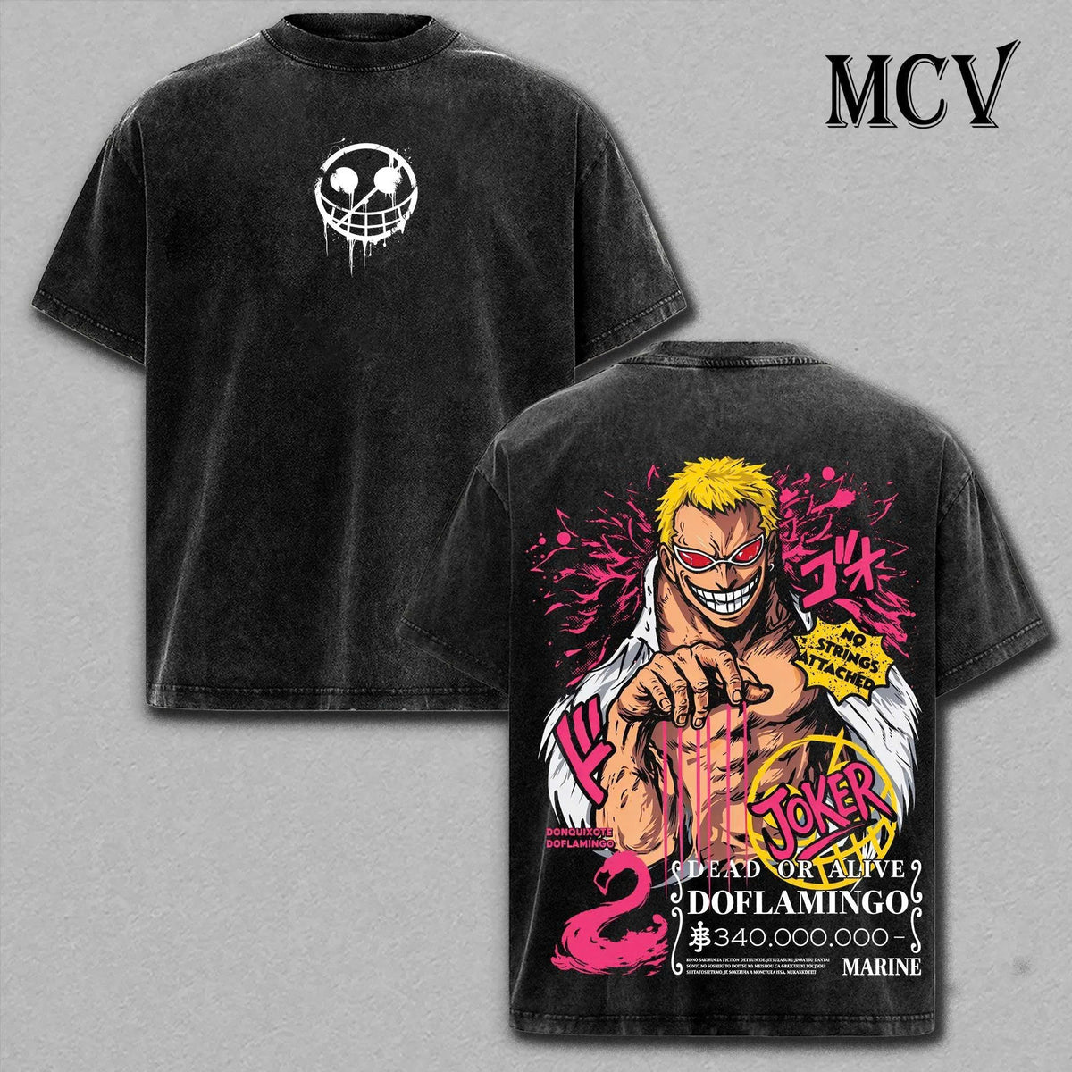 Doflamingo One Piece Shirt, Donquixote Doflamingo Anime Tee, Heavenly Demon Graphic T-Shirt Vintage Washed